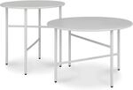 Bomoe Finn Beistelltisch &Oslash; 44x46cm + &Oslash; 53x36cm Hellgrau 2tlg