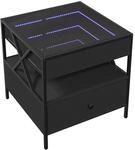 vidaXL Couchtisch mit Infinity-LED Schwarz 50x50x51 cm 847712