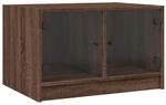 vidaXL Couchtisch mit Glast&uuml;ren Braun Eichen-Optik 68x50x42 cm 836370