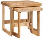 vidaXL Beistelltische Braun Massivholz Mango 4104557