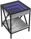 vidaXL Couchtisch mit Infinity-LED Grau Sonoma 40x40x49 cm 847695