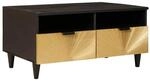 vidaXL Couchtisch Schwarz und Gold 80 x 54 x 40 cm massives Mangoholz 4017841