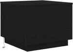 vidaXL Couchtisch mit LED-Leuchten Schwarz Eichen-Optik 50x50x40 cm 862259