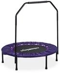 Relaxdays Trampolin mit Haltestange Stahl Kunststoff Nylon Lila Klappbar Rutschfest