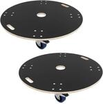 ECD Germany 2er Set Transportroller Rund &Oslash;87x14,5 cm Tragkraft 800 kg