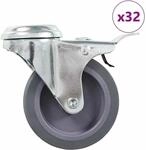 vidaXL 32 Stk Lenkrollen mit R&uuml;ckenloch 75 mm 277860