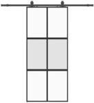 vidaXL Schiebet&uuml;r mit Beschlag Schwarz 90x205 cm Hartglas 3375884