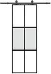 vidaXL Schiebet&uuml;r mit Beschlag Schwarz 76x205 cm Hartglas 3375915