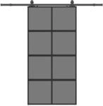 vidaXL Schiebet&uuml;r mit Beschlag Schwarz 102,5x205 cm Hartglas 3375977