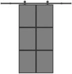 vidaXL Schiebet&uuml;r mit Beschlag 102,5x205 cm Hartglas & Aluminium 3332988