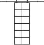 vidaXL Schiebet&uuml;r mit Beschlag 76x205 cm ESG-Glas & Aluminium 3332842