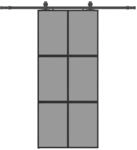 vidaXL Schiebet&uuml;r mit Beschlag Schwarz 90x205 cm Hartglas 3375887