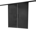 inova Glasschiebet&uuml;r Schwarz Vollfl&auml;chig Satiniert 1800 x 2035 mm Komplettset mit