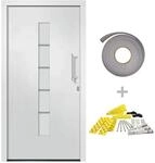 vidaXL Haust&uuml;r Aluminium und PVC Wei&szlig; 100x200 cm 3056806