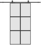 vidaXL Schiebet&uuml;r mit Beschlag Schwarz 102,5x205 cm Hartglas 3375882