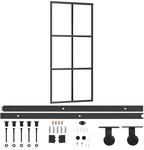 vidaXL Schiebet&uuml;r mit Beschlag ESG-Glas & Aluminium 90x205 cm 3081946