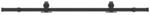 vidaXL Schiebet&uuml;rbeschlag-Set 183 cm Stahl Schwarz 4009716