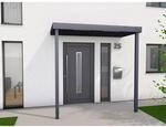 Gutta Rechteckvordach BS PLUS Anthrazit 200 x 90 cm 2 Pfosten und Ablauf Rechts