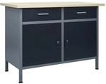 vidaXL Werkbank Schwarz 120x60x85 cm Stahl 145346