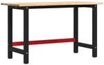vidaXL Werkbank 140x60x81,5 cm Massivholz Eiche 3309675