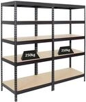 PROREGAL Mega Deal 2x Schwerlastregal Rivet HxBxT 180 x 90 x 60 cm Fachlast 250...
