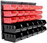 TRUTZHOLM Stapelboxen Mit Wandregal Rot 32 Teile Kleinteilemagazin