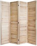 Homestyle4u 4-tlg. Paravent in Braun 160x170 cm 1248