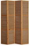 Homestyle4u Paravent 4-tlg. Sondergr&ouml;&szlig;e 200x160 cm in Braun cm 874