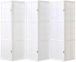 Homestyle4u 5-tlg. Paravent Shoji in Wei&szlig; 264x175 cm 440