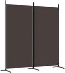 vidaXL 2 Tlg Paravent Braun 175x180 cm Stoff 350259