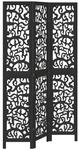 vidaXL 3 Tlg Paravent Schwarz Massivholz Paulownia 358751