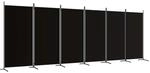 vidaXL 6 Tlg Paravent Schwarz 520x180 cm Stoff 350273