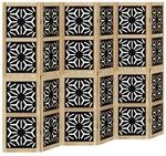 vidaXL 6 Tlg Raumteiler Braun und Schwarz Massivholz Paulownia 358809