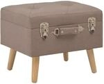 vidaXL Hocker mit Stauraum 3 Stk. Braun Stoff