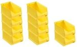 SparSet 10 x Gelbe Sichtlagerbox 3.0 HxBxT 12,5 x 14,5 x 23,5 cm 2,8 Liter