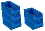 PROREGAL SparSet 5x Blaue Sichtlagerbox 4,1 mit Griffstange HxBxT 15 x 20 x 35 cm 7,2