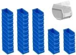 SuperSparSet 40 x Blaue Sichtlagerbox 2.0 Mit Abdeckung HxBxT 7,5 x 10 x 17,5...