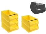 SparSet 5 x Gelbe Sichtlagerbox 5.1 Mit Griffstange und Abdeckung HxBxT 20 x 30...