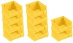 PROREGAL SparSet 10x Gelbe Sichtlagerbox 1,0 HxBxT 6 x 10 x 10 cm 0,4 Liter