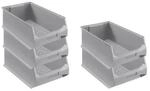 PROREGAL SparSet 5x Graue Sichtlagerbox 5,0 HxBxT 20 x 30 x 50 cm 21,8 Liter