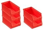 PROREGAL SparSet 5x Rote Sichtlagerbox 2,0 HxBxT 7,5 x 10 x 17,5 cm 0,8 Liter
