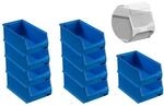 SparSet 10 x Blaue Sichtlagerbox 4.0 Mit Abdeckung HxBxT 15 x 20 x 35 cm 7,2...