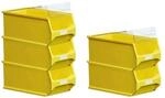 SparSet 5 x Gelbe Sichtlagerbox 4.0 Mit Abdeckung HxBxT 15 x 20 x 35 cm 7,2 Liter
