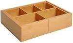 HOMCOM Aufbewahrungsbox Organizer Ausziehbar Bambus Natur 24,6 x 17,6 x 7 cm