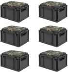 PROREGAL Sparset 6x Eurobox Nextgen Seat Box Camouflage HxBxT 26,5x30x40cm 20 Liter