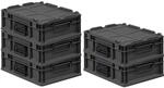 PROREGAL Supersparset 5x Eurobox Nextgen Portable HxBxT 13,5x30x40cm 11 Liter Schwarz