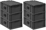 PROREGAL Supersparset 6x Eurobox Nextgen Portable HxBxT 23,5x40x60cm 44 Liter Schwarz