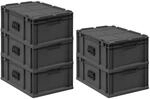 PROREGAL Supersparset 5x Eurobox Nextgen Portable HxBxT 23,5x40x60cm 44 Liter Schwarz