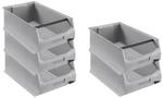 PROREGAL SparSet 5x Graue Sichtlagerbox 5,1 mit Griffstange HxBxT 20 x 30 x 50 cm