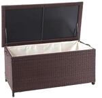Proregal Poly-Rattan Kissenbox HxBxT 51x100x50cm Premium Braun 170L Gartentruhe